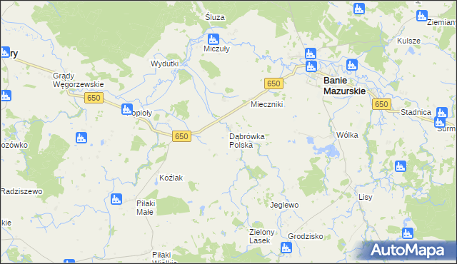 mapa Dąbrówka Polska, Dąbrówka Polska na mapie Targeo