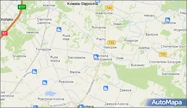 mapa Dąbrówka Warszawska, Dąbrówka Warszawska na mapie Targeo