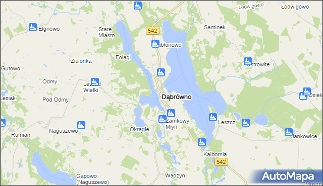 mapa Dąbrówno powiat ostródzki, Dąbrówno powiat ostródzki na mapie Targeo