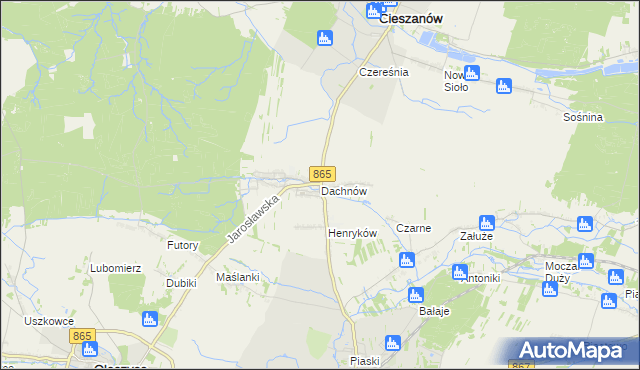 mapa Dachnów, Dachnów na mapie Targeo
