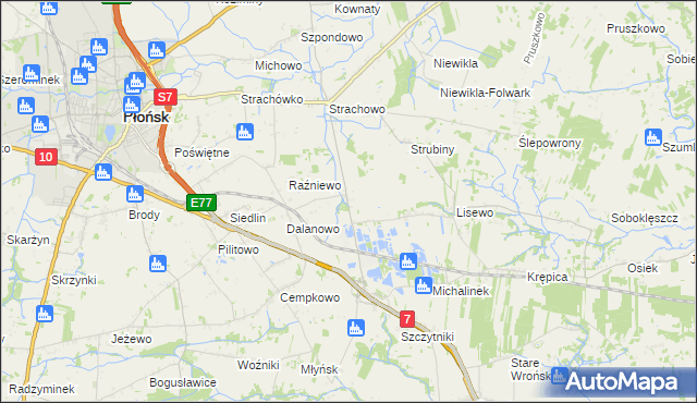 mapa Dalanówek, Dalanówek na mapie Targeo