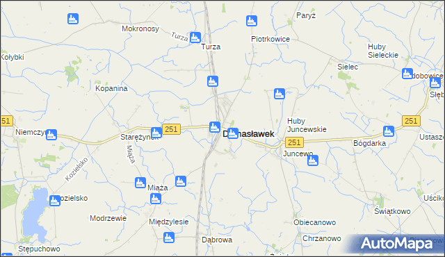 mapa Damasławek, Damasławek na mapie Targeo