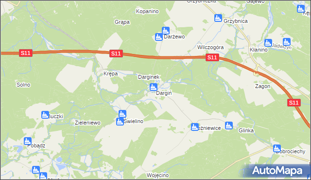 mapa Dargiń, Dargiń na mapie Targeo