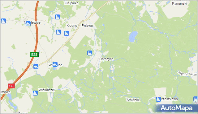 mapa Darszyce, Darszyce na mapie Targeo