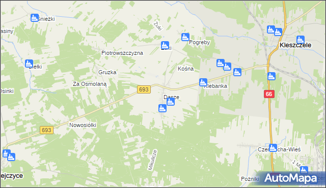 mapa Dasze, Dasze na mapie Targeo