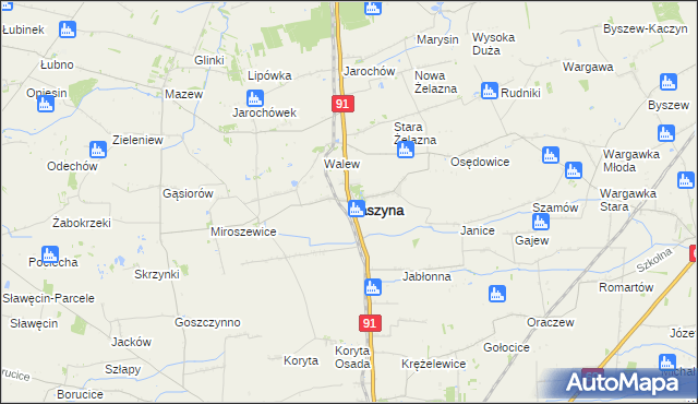 mapa Daszyna, Daszyna na mapie Targeo