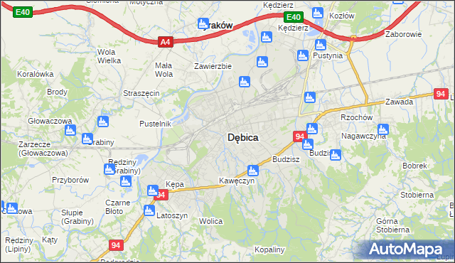 mapa Dębicy, Dębica na mapie Targeo