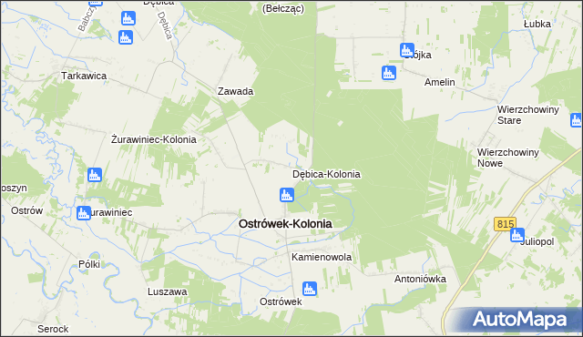 mapa Dębica-Kolonia, Dębica-Kolonia na mapie Targeo