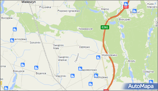 mapa Dębłowo, Dębłowo na mapie Targeo