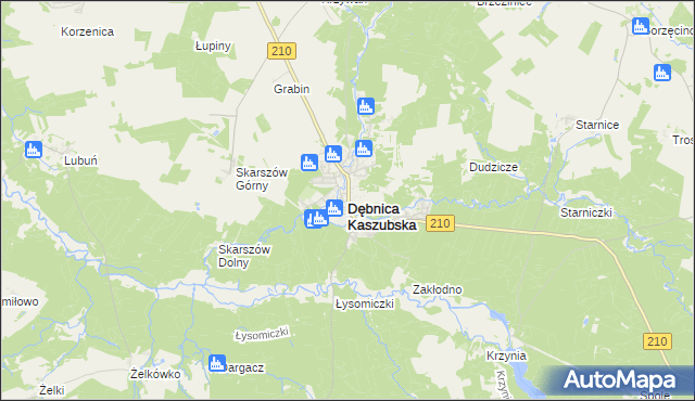 mapa Dębnica Kaszubska, Dębnica Kaszubska na mapie Targeo