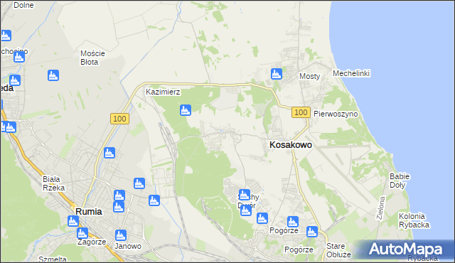 mapa Dębogórze, Dębogórze na mapie Targeo