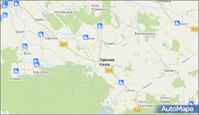 mapa Dębowa Kłoda, Dębowa Kłoda na mapie Targeo