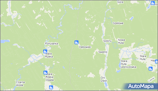 mapa Dębowiec gmina Osie, Dębowiec gmina Osie na mapie Targeo