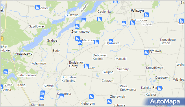 mapa Dębówiec Kolonia, Dębówiec Kolonia na mapie Targeo