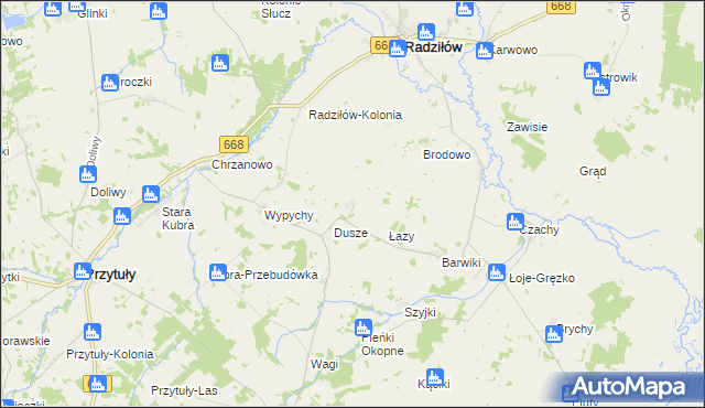 mapa Dębówka gmina Radziłów, Dębówka gmina Radziłów na mapie Targeo