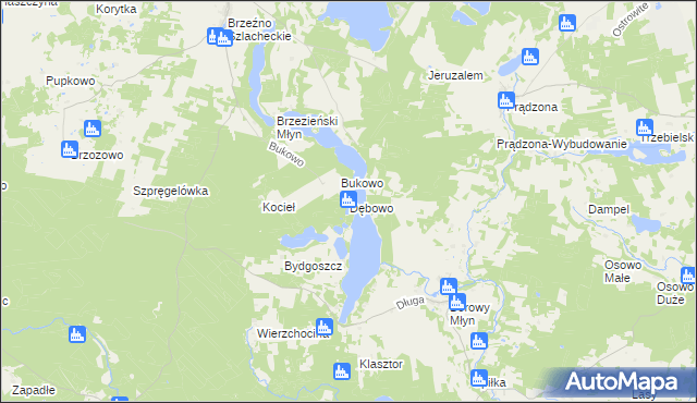 mapa Dębowo gmina Lipnica, Dębowo gmina Lipnica na mapie Targeo