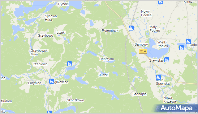 mapa Dębrzyno, Dębrzyno na mapie Targeo