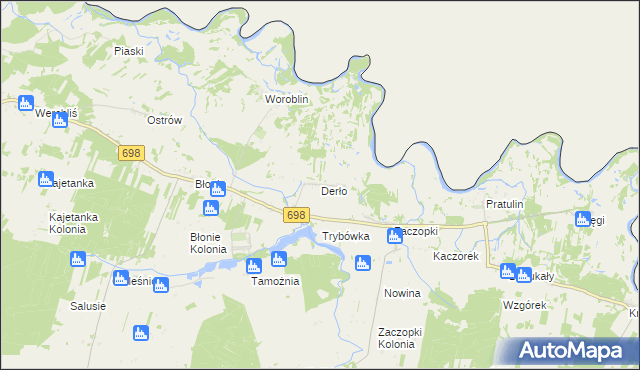 mapa Derło, Derło na mapie Targeo