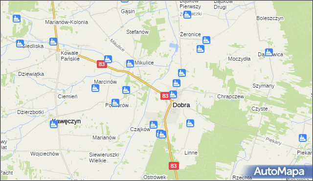 mapa Długa Wieś gmina Dobra, Długa Wieś gmina Dobra na mapie Targeo