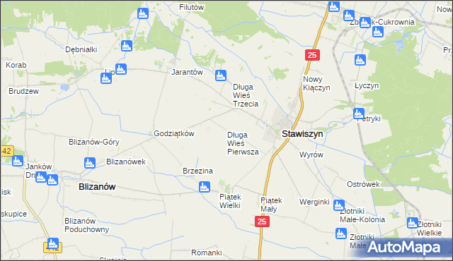 mapa Długa Wieś Pierwsza, Długa Wieś Pierwsza na mapie Targeo