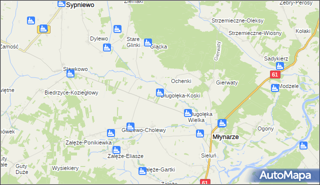 mapa Długołęka-Koski, Długołęka-Koski na mapie Targeo