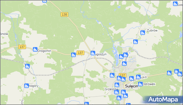 mapa Długoszyn, Długoszyn na mapie Targeo