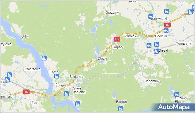 mapa Dłużki, Dłużki na mapie Targeo
