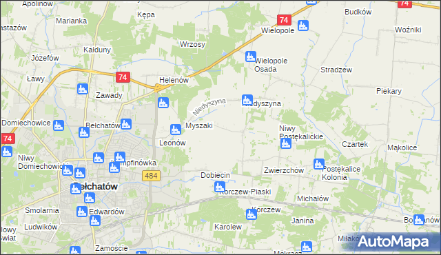 mapa Dobiecin-Kolonia, Dobiecin-Kolonia na mapie Targeo