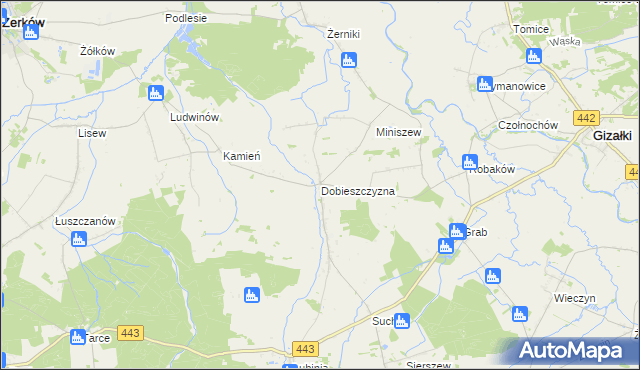 mapa Dobieszczyzna, Dobieszczyzna na mapie Targeo