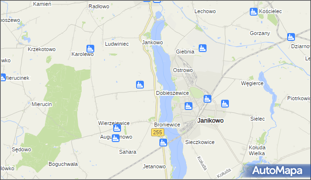 mapa Dobieszewice, Dobieszewice na mapie Targeo