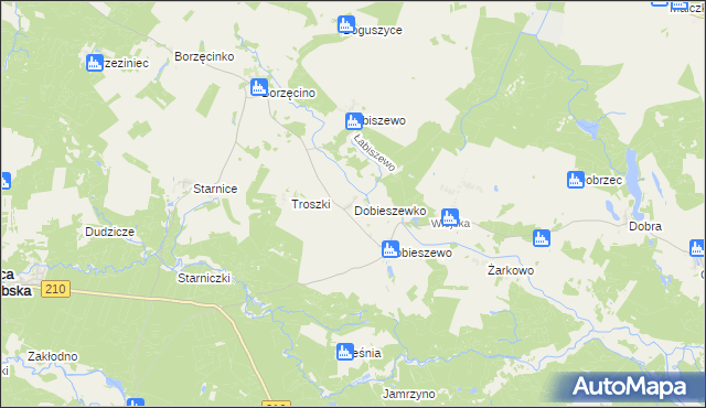 mapa Dobieszewko gmina Dębnica Kaszubska, Dobieszewko gmina Dębnica Kaszubska na mapie Targeo