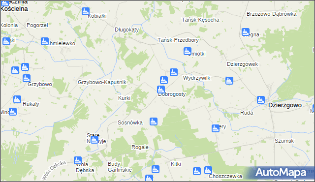 mapa Dobrogosty gmina Dzierzgowo, Dobrogosty gmina Dzierzgowo na mapie Targeo