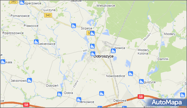 mapa Dobroszyce, Dobroszyce na mapie Targeo