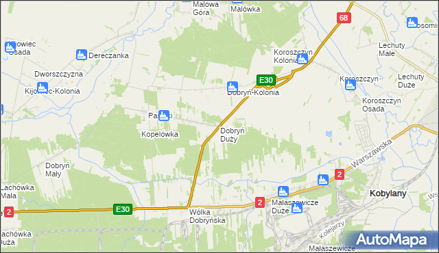 mapa Dobryń Duży, Dobryń Duży na mapie Targeo