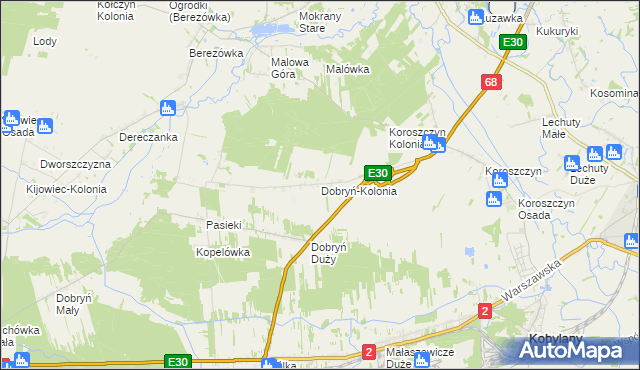 mapa Dobryń-Kolonia, Dobryń-Kolonia na mapie Targeo