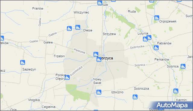 mapa Dobrzyca powiat pleszewski, Dobrzyca powiat pleszewski na mapie Targeo