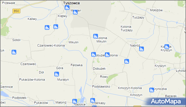 mapa Dobużek-Kolonia, Dobużek-Kolonia na mapie Targeo