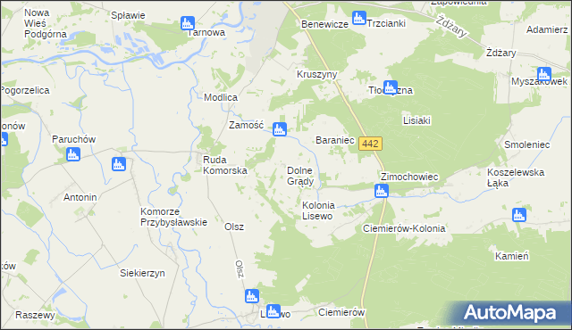 mapa Dolne Grądy, Dolne Grądy na mapie Targeo