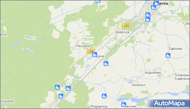 mapa Dolnik gmina Krajenka, Dolnik gmina Krajenka na mapie Targeo