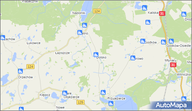 mapa Dolsko gmina Moryń, Dolsko gmina Moryń na mapie Targeo