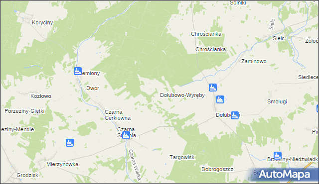 mapa Dołubowo-Wyręby, Dołubowo-Wyręby na mapie Targeo