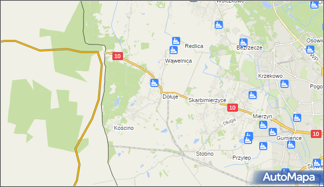 mapa Dołuje, Dołuje na mapie Targeo