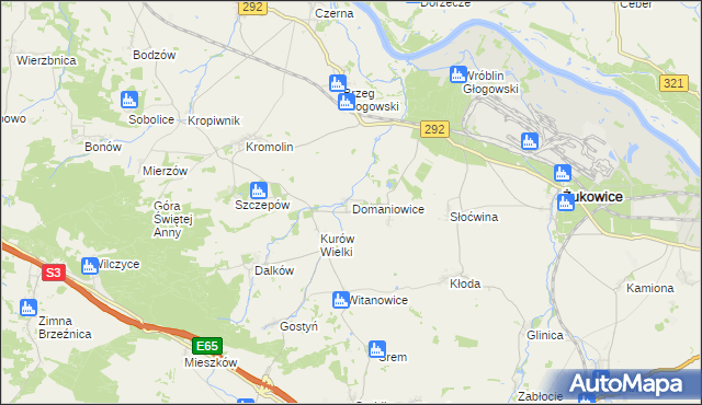 mapa Domaniowice, Domaniowice na mapie Targeo