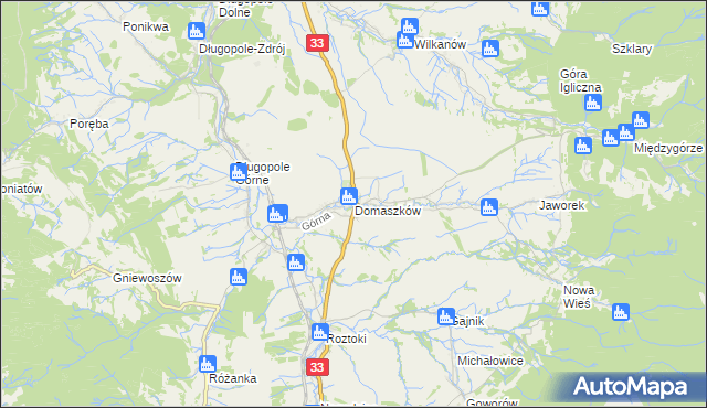 mapa Domaszków gmina Międzylesie, Domaszków gmina Międzylesie na mapie Targeo