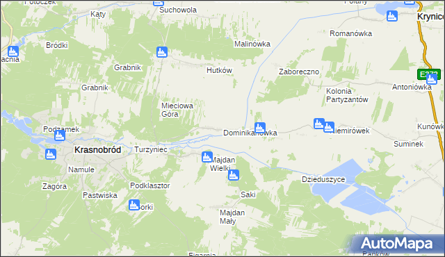 mapa Dominikanówka, Dominikanówka na mapie Targeo