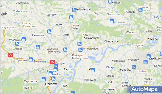 mapa Domosławice, Domosławice na mapie Targeo