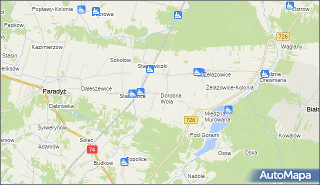 mapa Dorobna Wola, Dorobna Wola na mapie Targeo