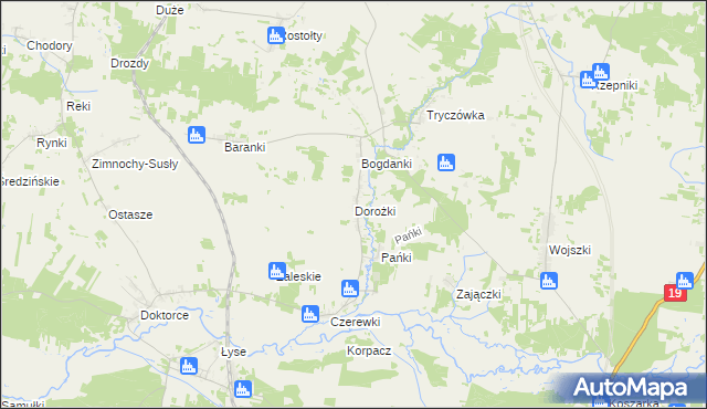 mapa Dorożki, Dorożki na mapie Targeo