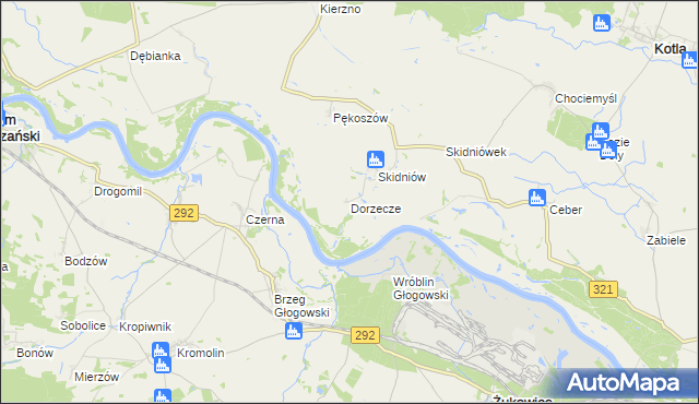 mapa Dorzecze, Dorzecze na mapie Targeo