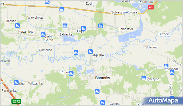 mapa Drążgów, Drążgów na mapie Targeo